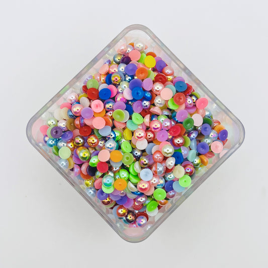 6mm Round Flatback Pearl Mix