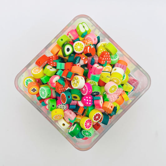 Mixed Fruit Slices Clay Beads