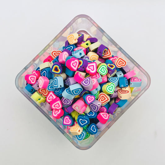 Mixed Heart Shape Clay Beads