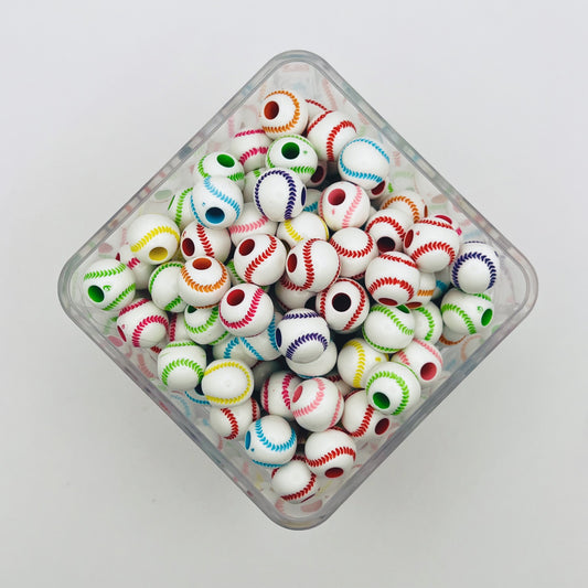 12mm Mix Color Baseball Beads